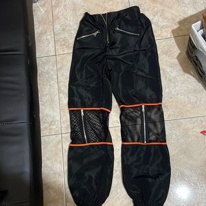 Black and orange joggers